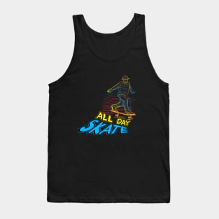 Skateboard Art Design inspirational quotes all day skate Tank Top